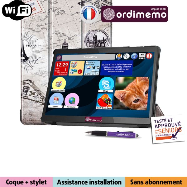 Tablette Ordimemo HD coque tour Eiffel sans abonnement