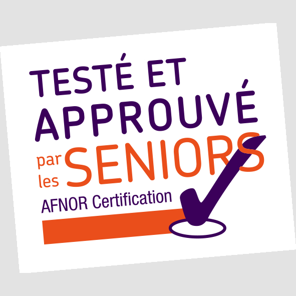 Certification AFNOR Testé et approuvé par les Séniors